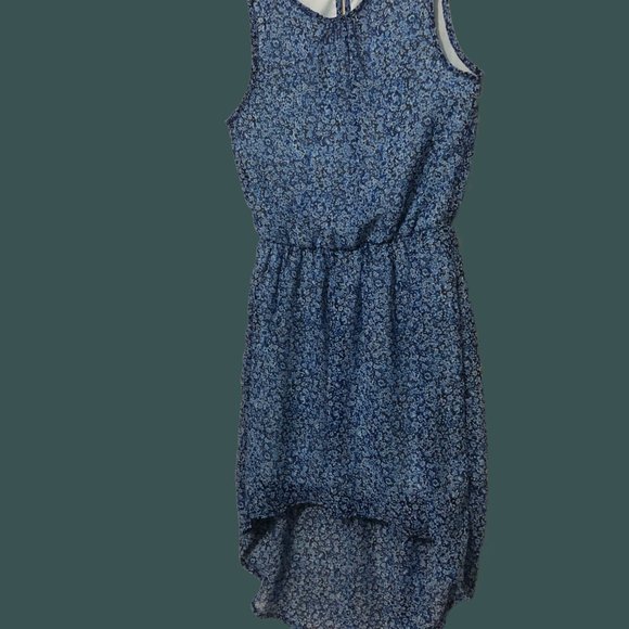 Girls Dress, Medium, Blue Flower Prints, Age 8-10, Youth - Picture 4 of 8